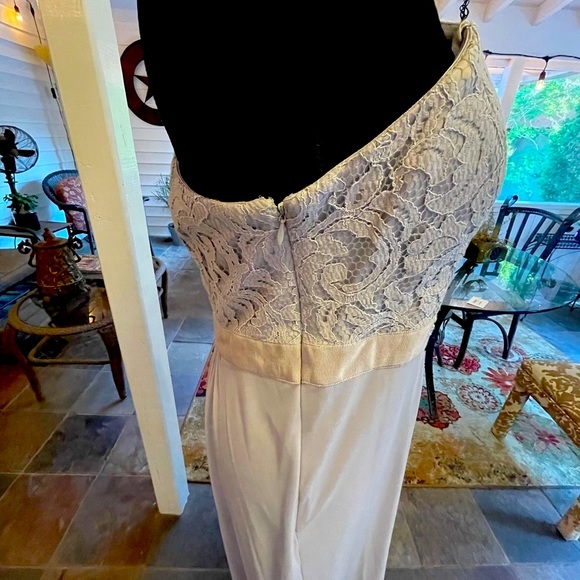 Adrianna Papell Womens Gray One Shoulder Lace 12 - Picture 6 of 9